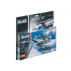Bild von Revell Model Set 1:72 Combat Set BF109G-10&Spit Mk.V. REV-63710