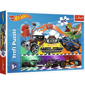 Bild von Puzzle Hot Wheels Pędzące samochody 100