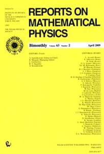 Bild von Reports on Mathematical Physics 63/2