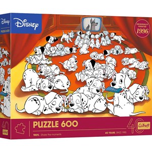 Obrazek Puzzle 600 40-lecie Trefl 101 Dalmatyńczyków 37604