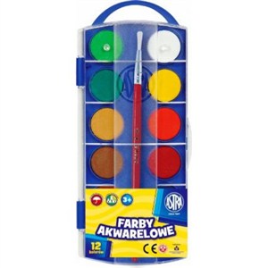 Obrazek Farby akwarelowe Astra 12 kolorów