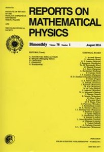 Bild von Reports on Mathematical Physics 78/1 2016