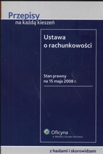 Bild von Ustawa o rachunkowości Stan prawny: 15.05.2008 r.