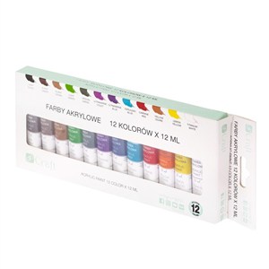 Obrazek Farby akrylowe 12 kolorów