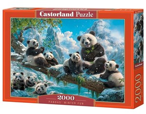 Obrazek Puzzle 2000 Pandas' Winter Fun