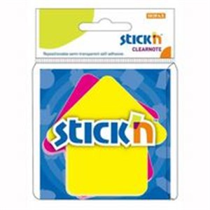 Obrazek Notes samoprzylepny przezroczysty 76mmx76mm strzałka
