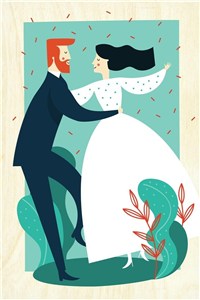 Bild von Drewniana kartka Ślubna - Wesele