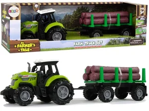 Obrazek Traktor z przyczepą zielony
