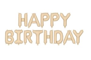 Bild von Balon foliowy Happy Birthday 340x35cm beż