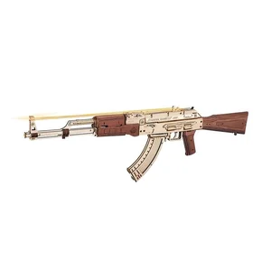 Obrazek Puzzle drewniane 3D Karabin AK-47